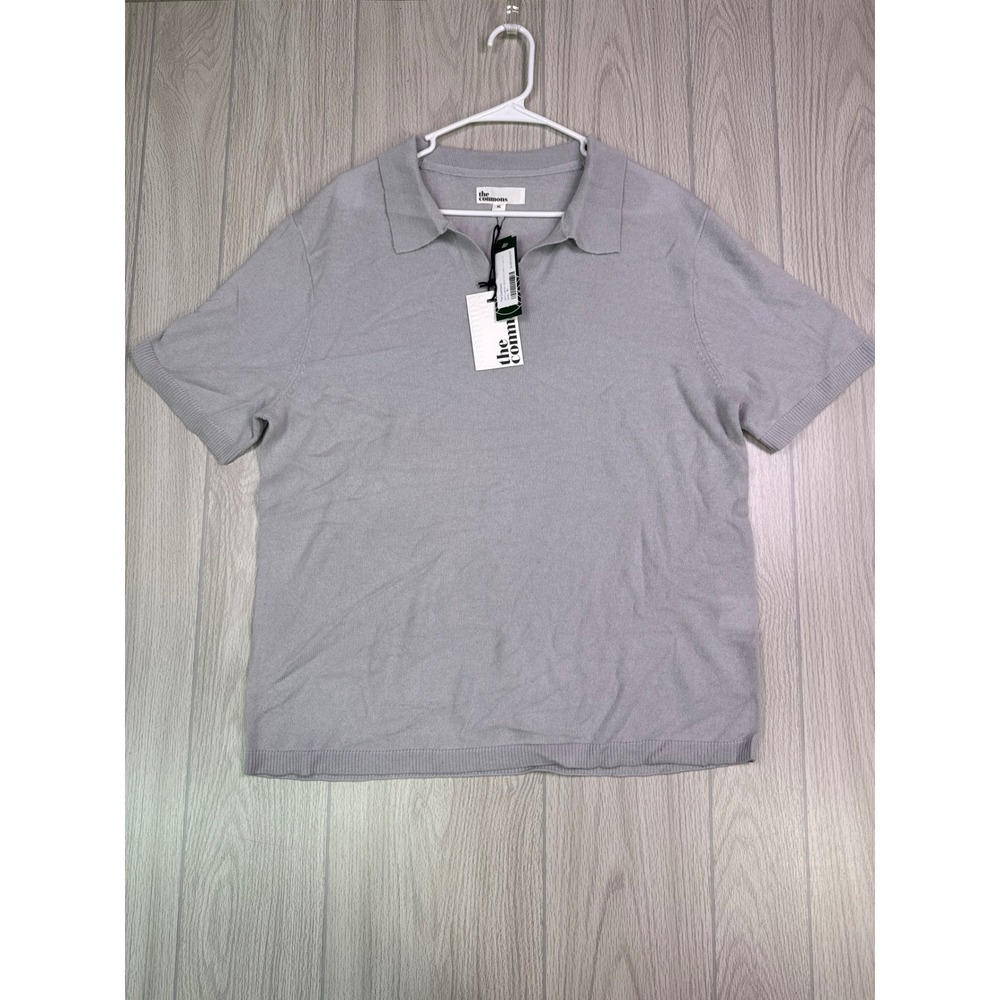 Stitch Fix The Commons 100% Cashmere Short Sleeve Polo In Grey XL New With Tags